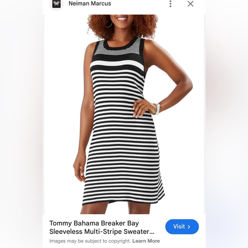 Tommy Bahama Black-and-White super soft sweater dress! New with Tags!